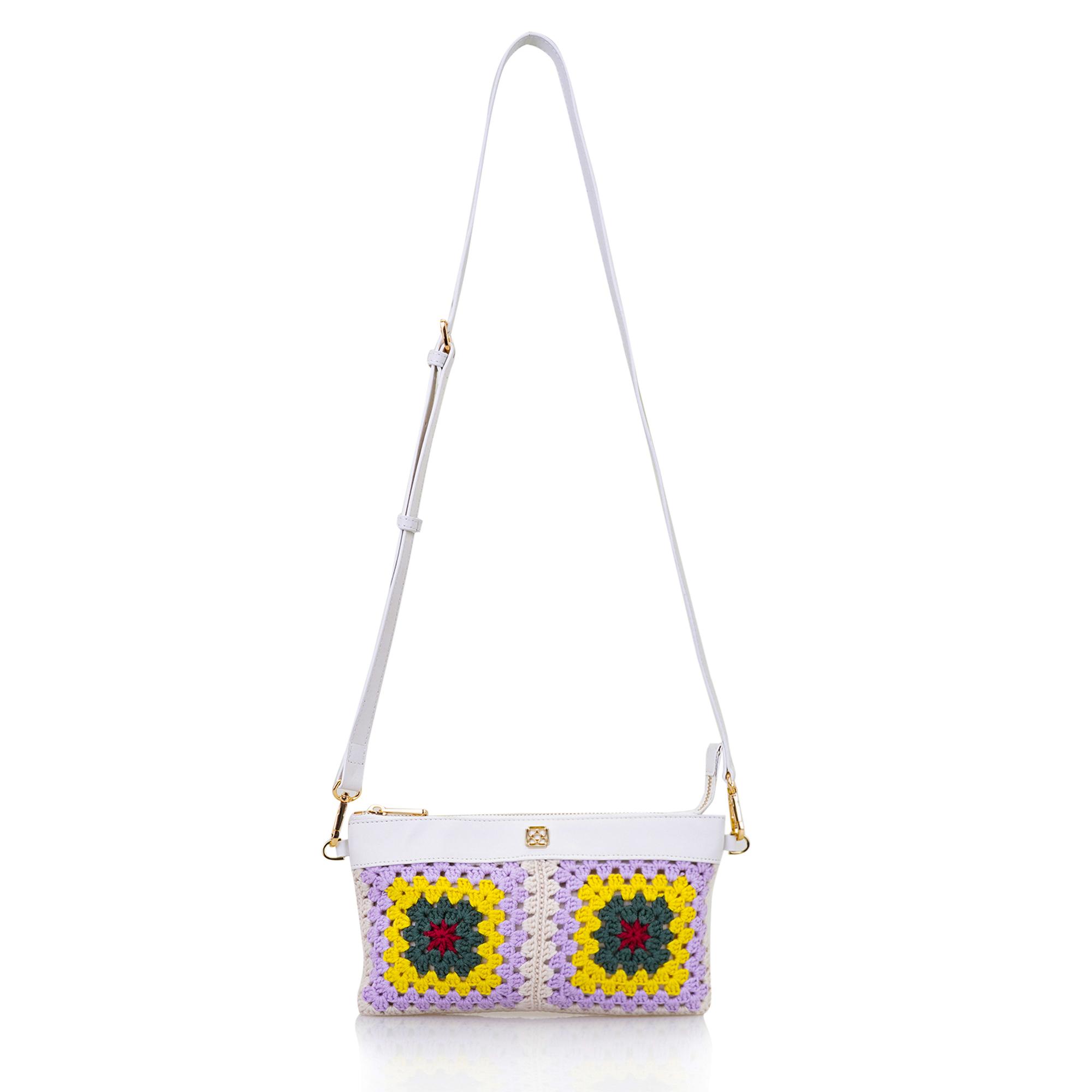 Mor Kadın Örgülü Omuz Çantası