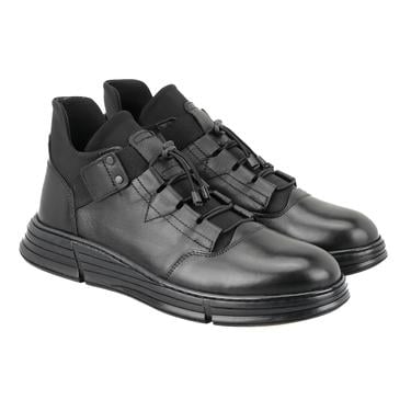  Pavel Siyah Erkek Bağcıklı Deri Bot