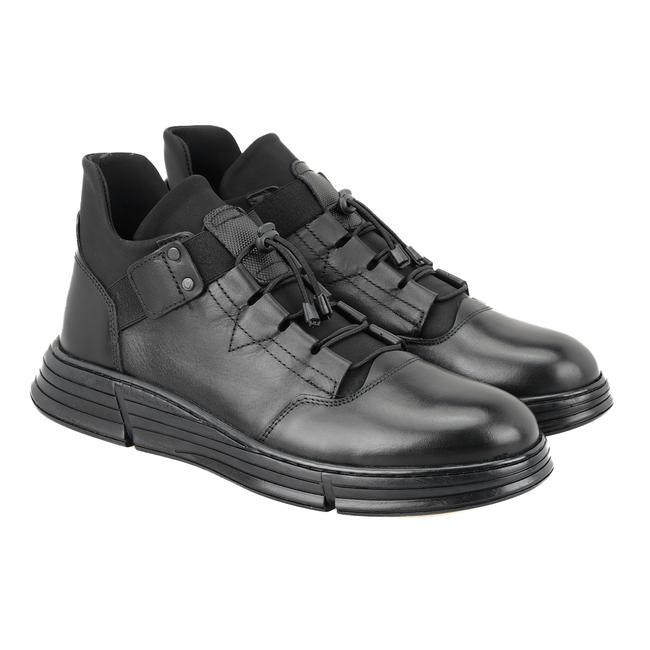  Pavel Siyah Erkek Bağcıklı Deri Bot