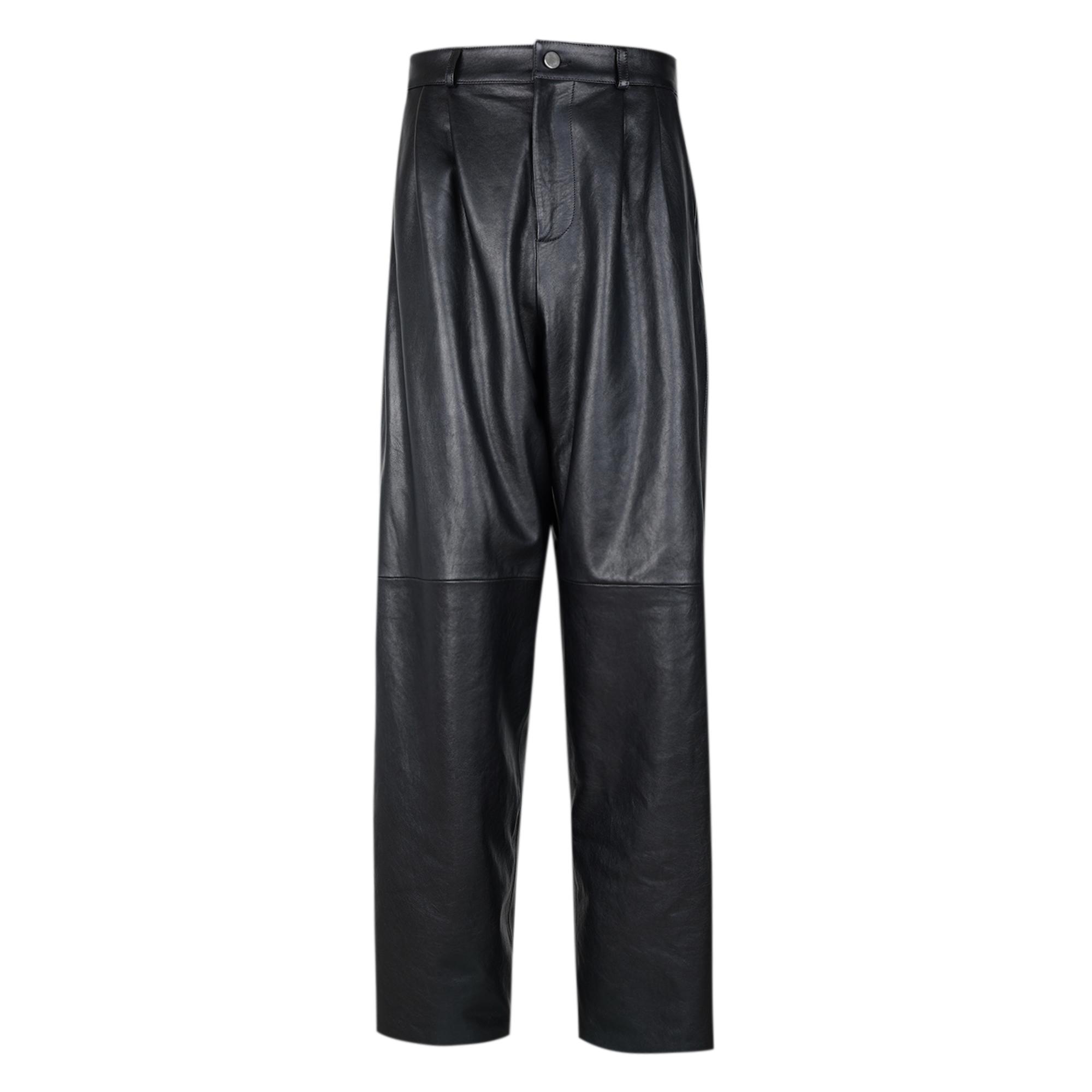 Pasquale Siyah Erkek Deri Pantolon