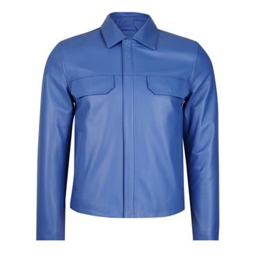  Adoerte Mavi Erkek Deri Mont