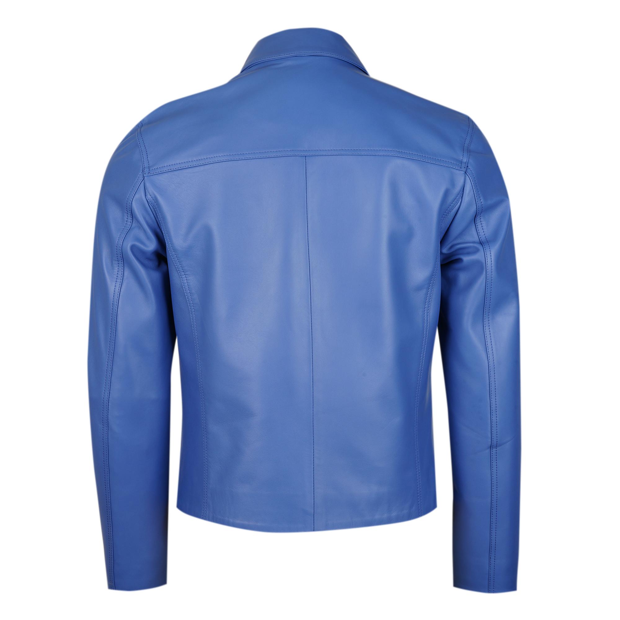 Adoerte Mavi Erkek Deri Mont