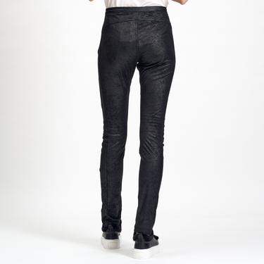  Siyah Deri Görünümlü Kadın Tayt