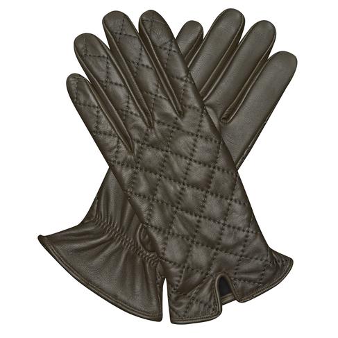  Haki Kadın Kapitone Deri Eldiven