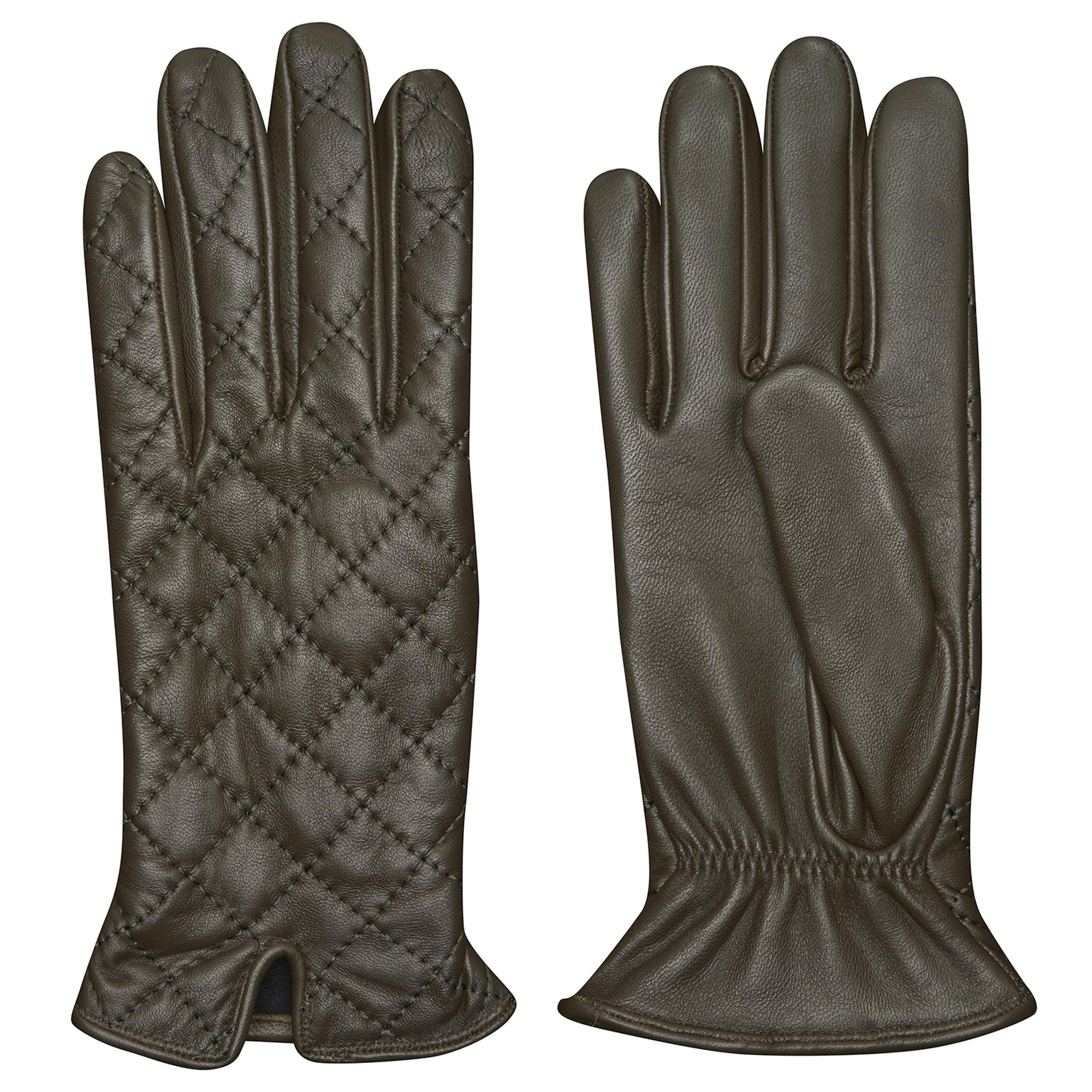 Haki Kadın Kapitone Deri Eldiven