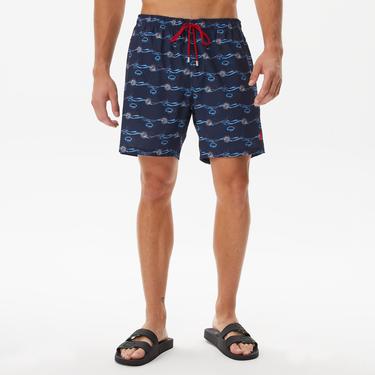  Nautica Erkek Lacivert Baskılı Mayo Şort