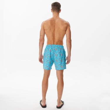 Nautica Erkek Mavi Baskılı Mayo Şort