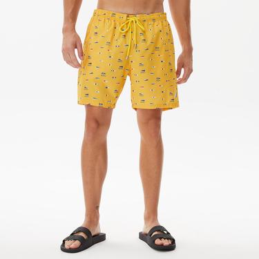  Nautica Erkek Sarı Baskılı Mayo Şort