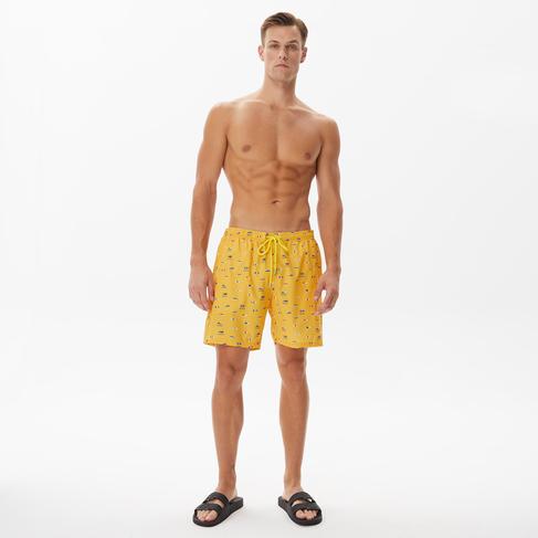  Nautica Erkek Sarı Baskılı Mayo Şort