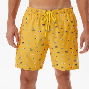  Nautica Erkek Sarı Baskılı Mayo Şort