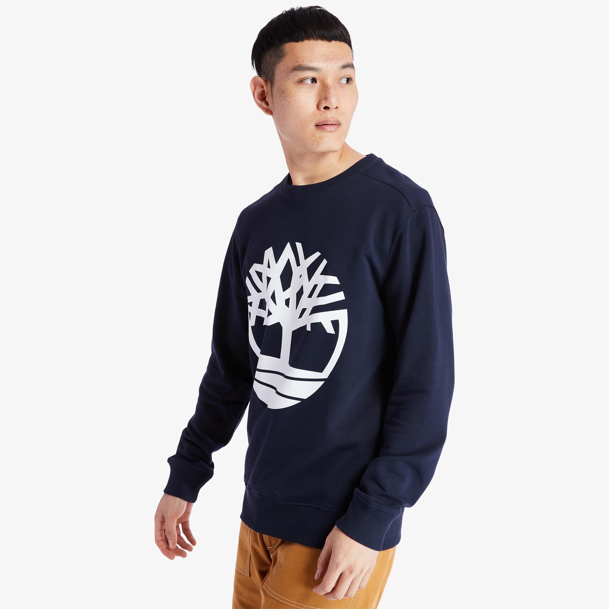 Timberland YC Core Tree Logo Crew Neck Erkek Lacivert Sweatshirt