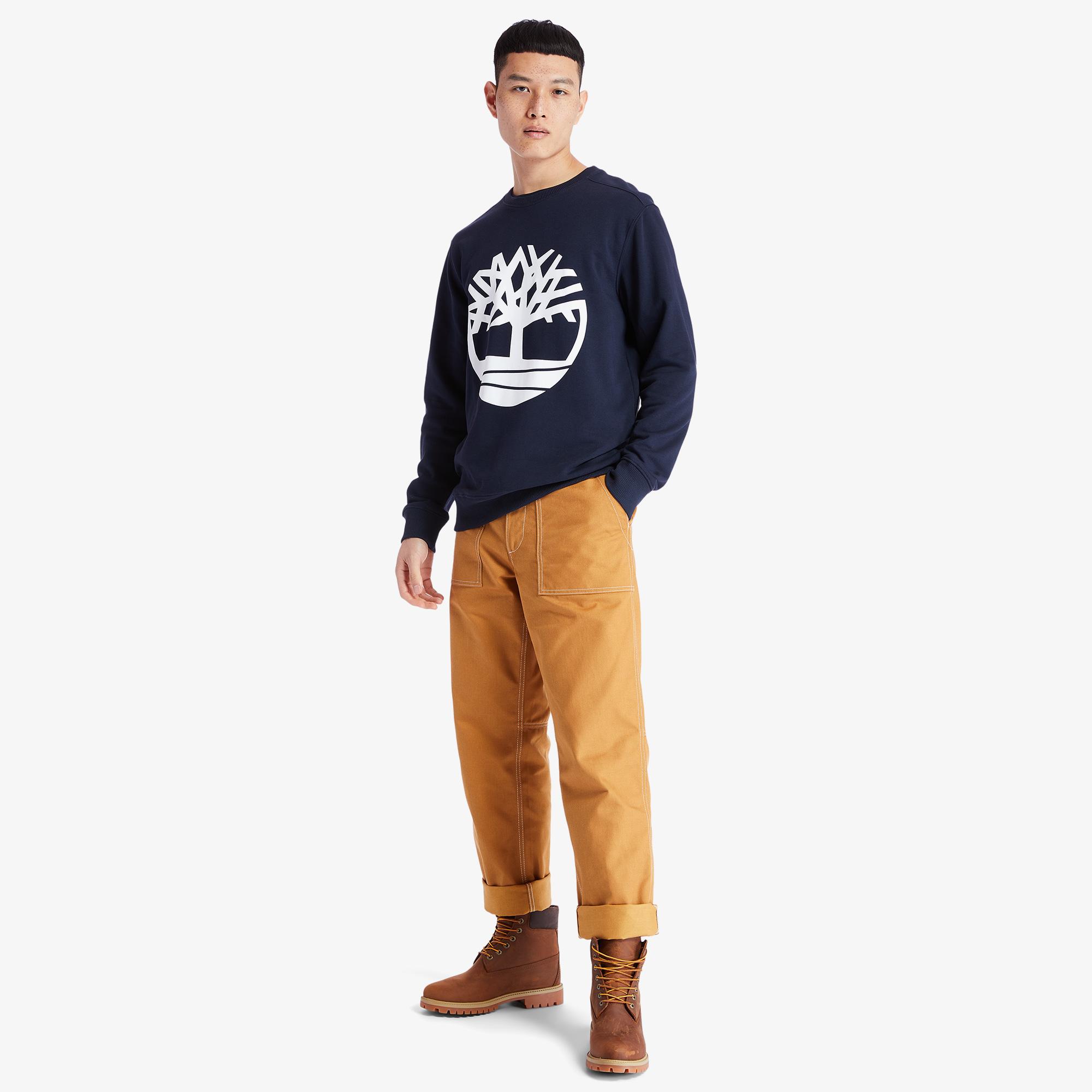 Timberland YC Core Tree Logo Crew Neck Erkek Lacivert Sweatshirt