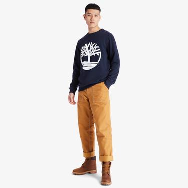  Timberland YC Core Tree Logo Crew Neck Erkek Lacivert Sweatshirt