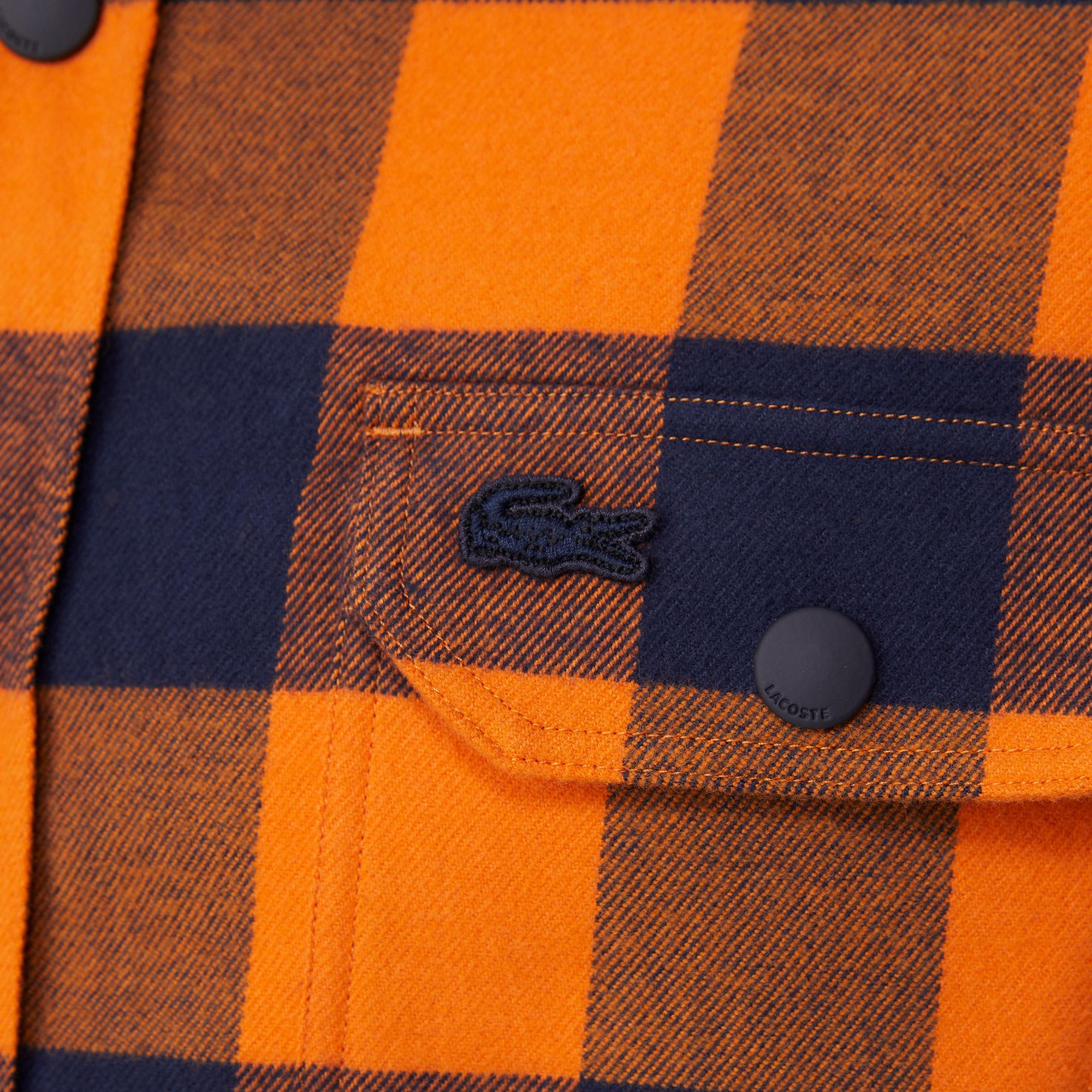 Erkek Slim Fit Ekose Lacivert Gömlek