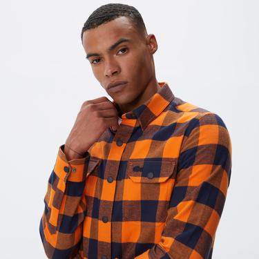  Erkek Slim Fit Ekose Lacivert Gömlek