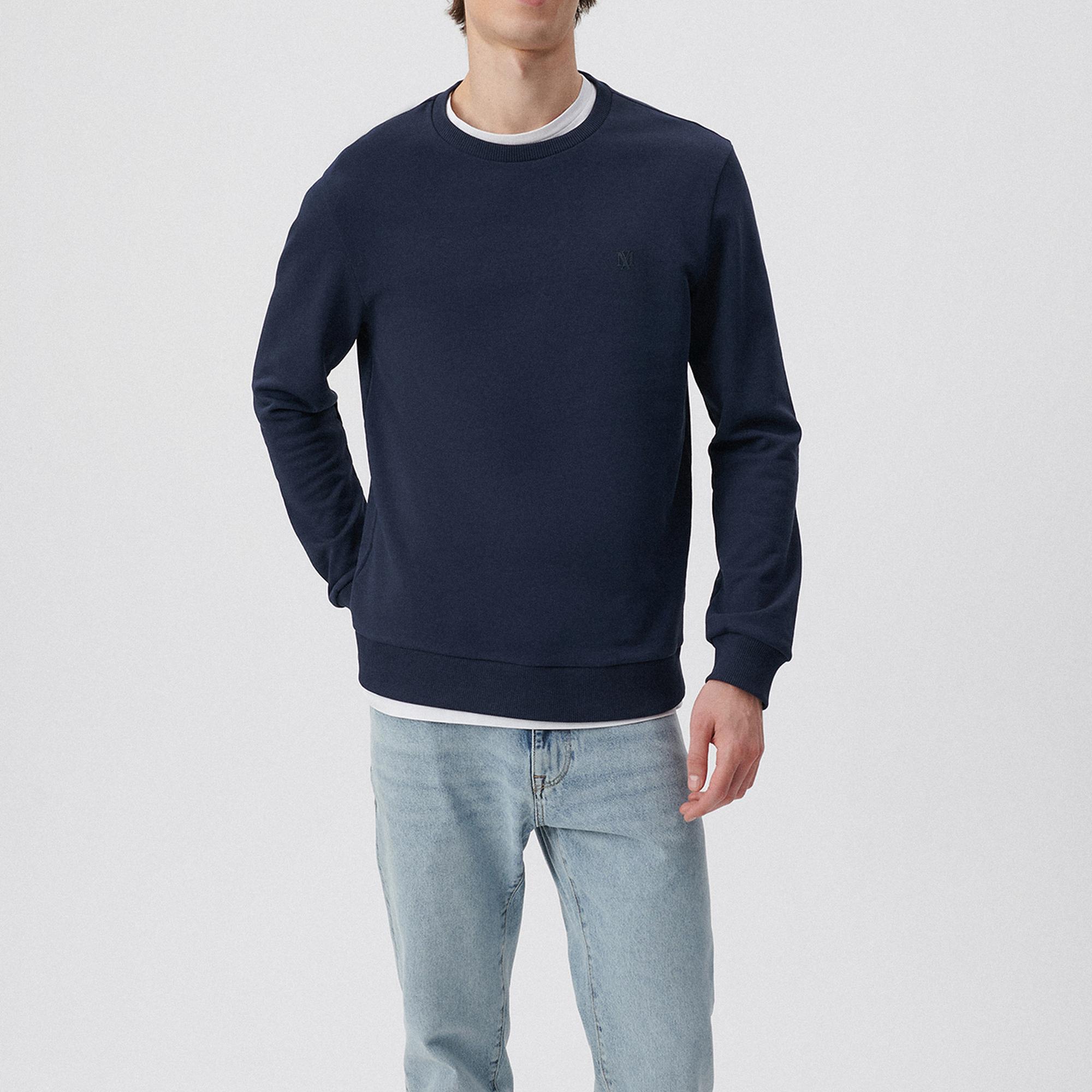 Mavi Bisiklet Yaka Lacivert Sweatshirt 065751-29743