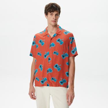  Huf Bones S/S Resort Erkek Kırmızı Gömlek