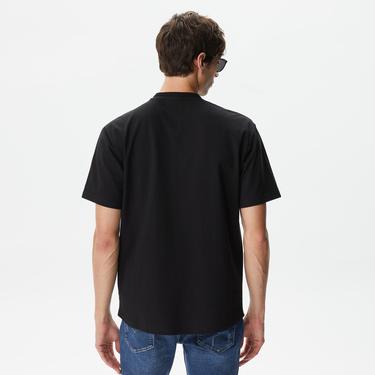 Huf Harlan Baseball Henley Erkek Siyah T-Shirt
