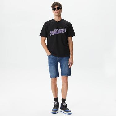  Huf Harlan Baseball Henley Erkek Siyah T-Shirt