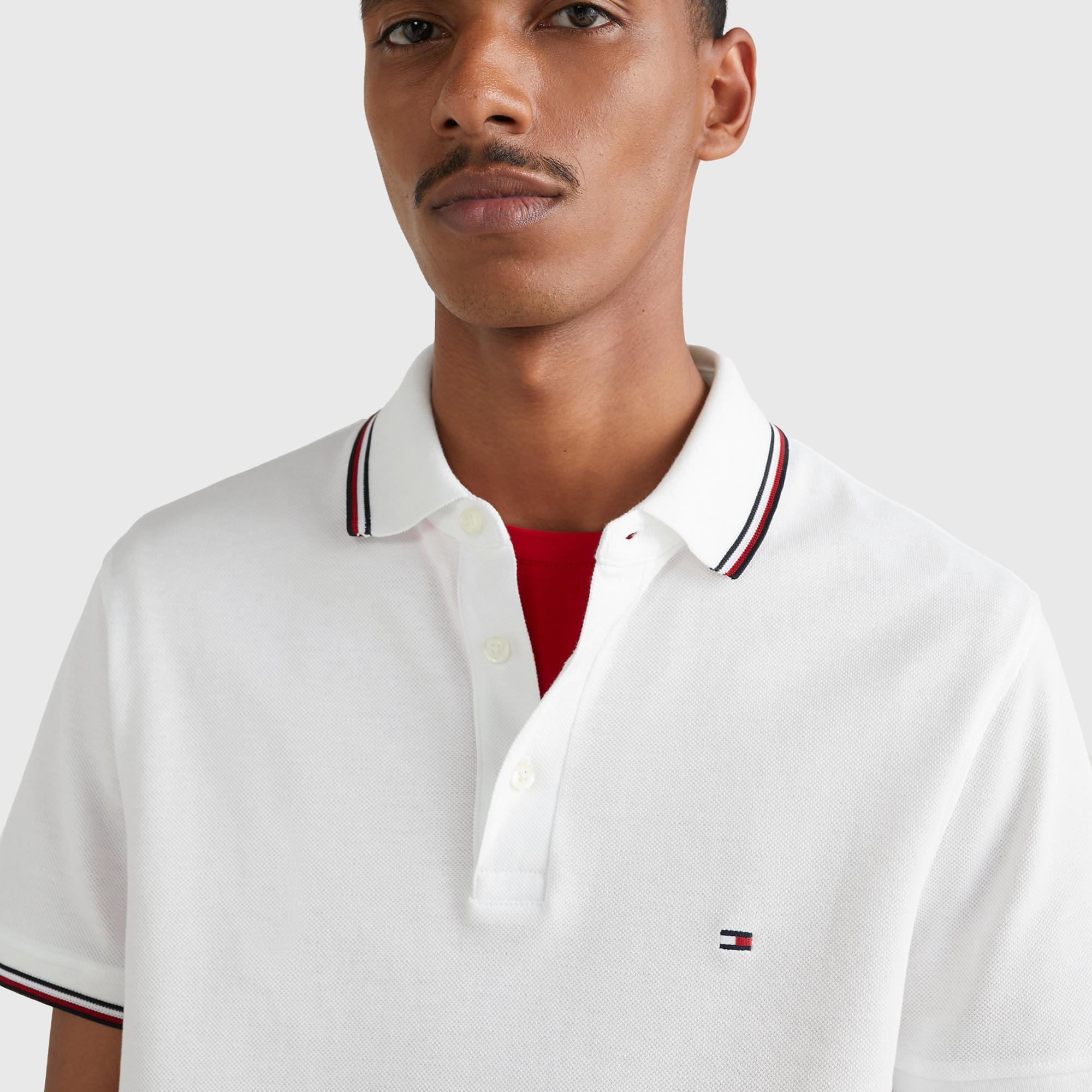 Tommy Hilfiger Kısa Kollu Erkek Beyaz Polo