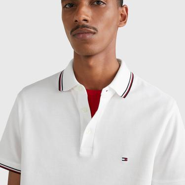  Tommy Hilfiger Kısa Kollu Erkek Beyaz Polo