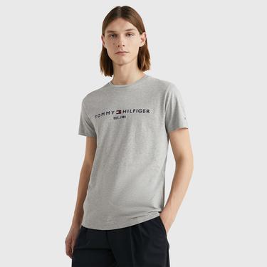  Tommy Hilfiger Erkek Gri T-Shirt