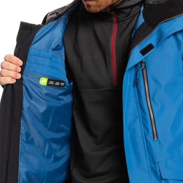  Quiksilver Mission Solid Jk Erkek Mavi Snowboard Ceketi