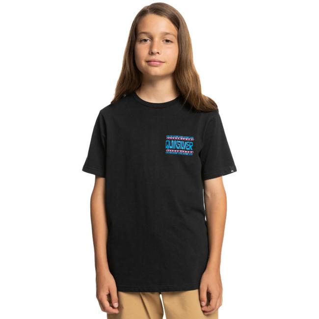  Quiksilver Warped Frames Yth Erkek Çocuk Siyah Tişört