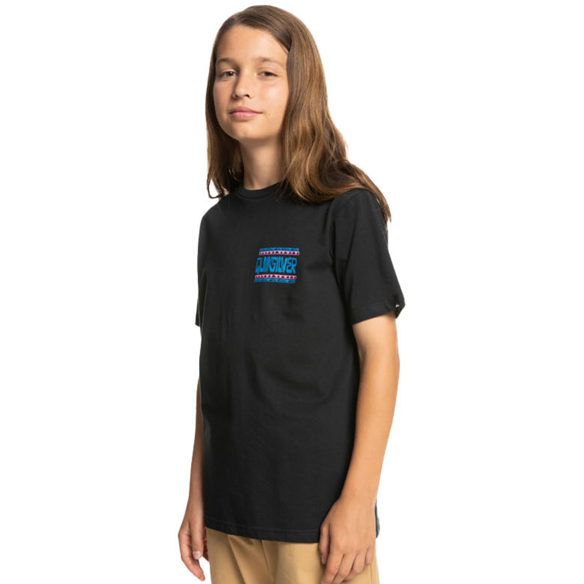 Quiksilver Warped Frames Yth Erkek Çocuk Siyah Tişört