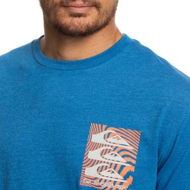  Quiksilver Warped Patterns Erkek Mavi Tişört
