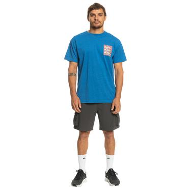  Quiksilver Warped Patterns Erkek Mavi Tişört