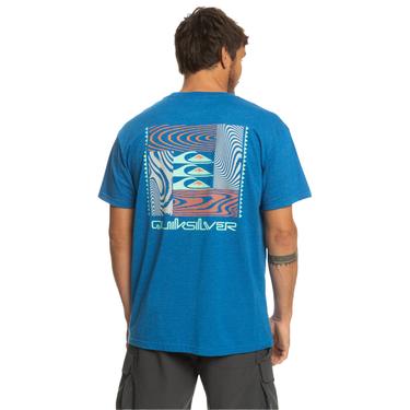  Quiksilver Warped Patterns Erkek Mavi Tişört