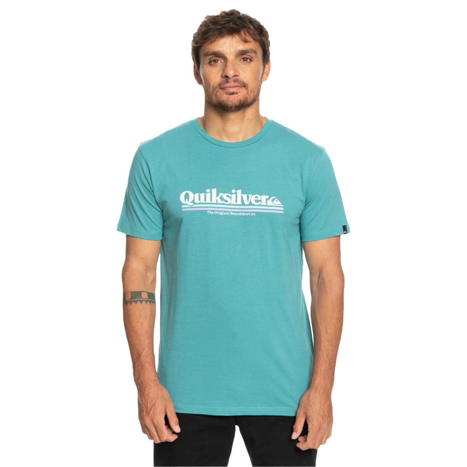  Quiksilver Betweenthelines Erkek Mavi Tişört