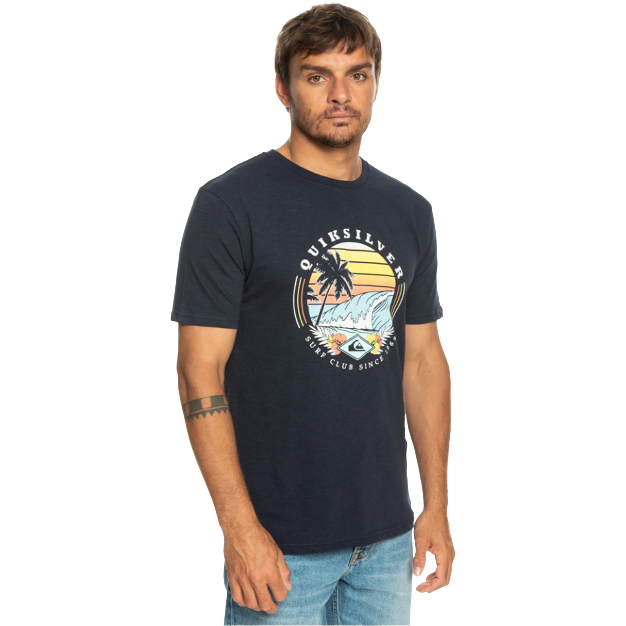 Quiksilver Qssurfclubii Erkek Mavi Tişört