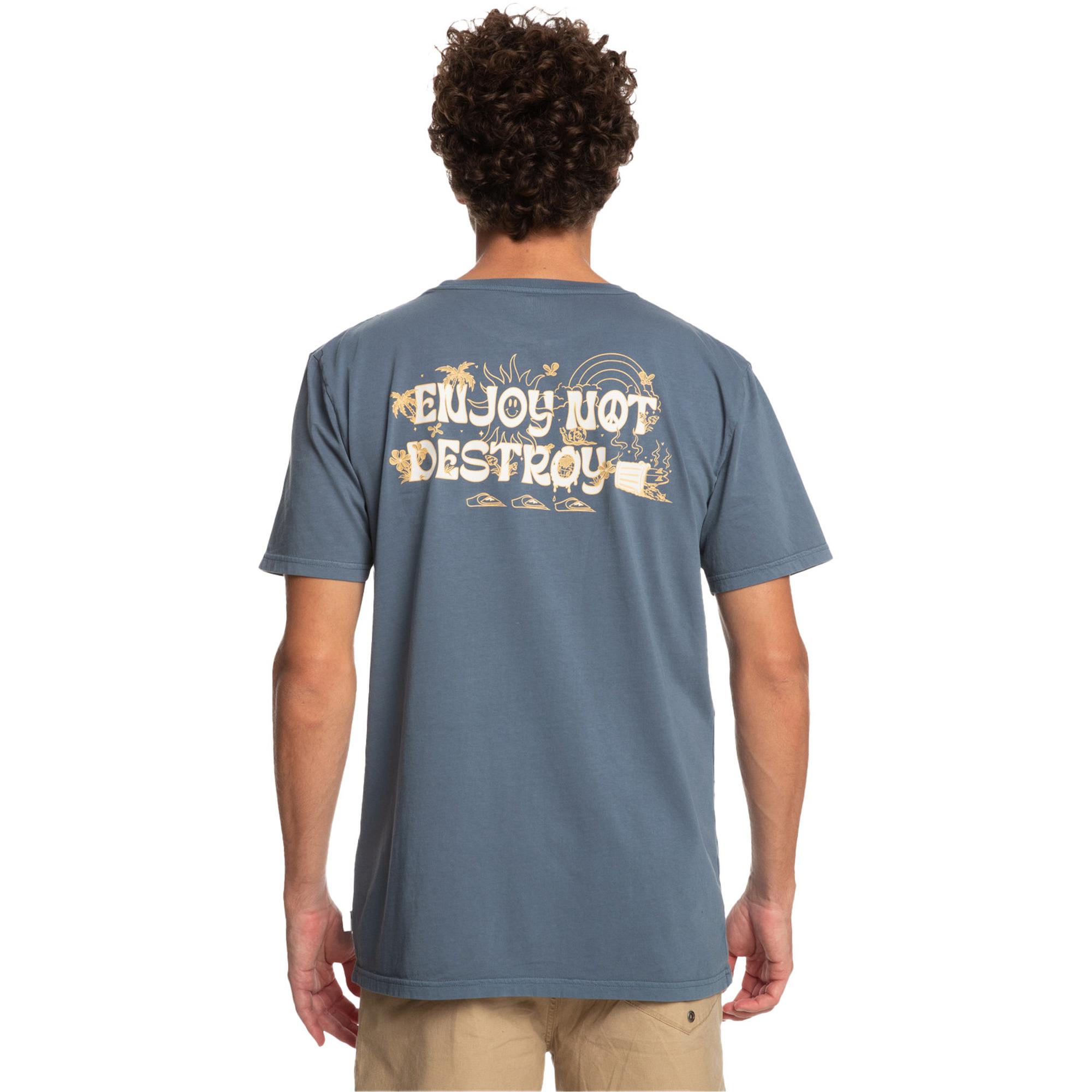 Quiksilver Enjoynotdestroy Erkek Mavi Tişört