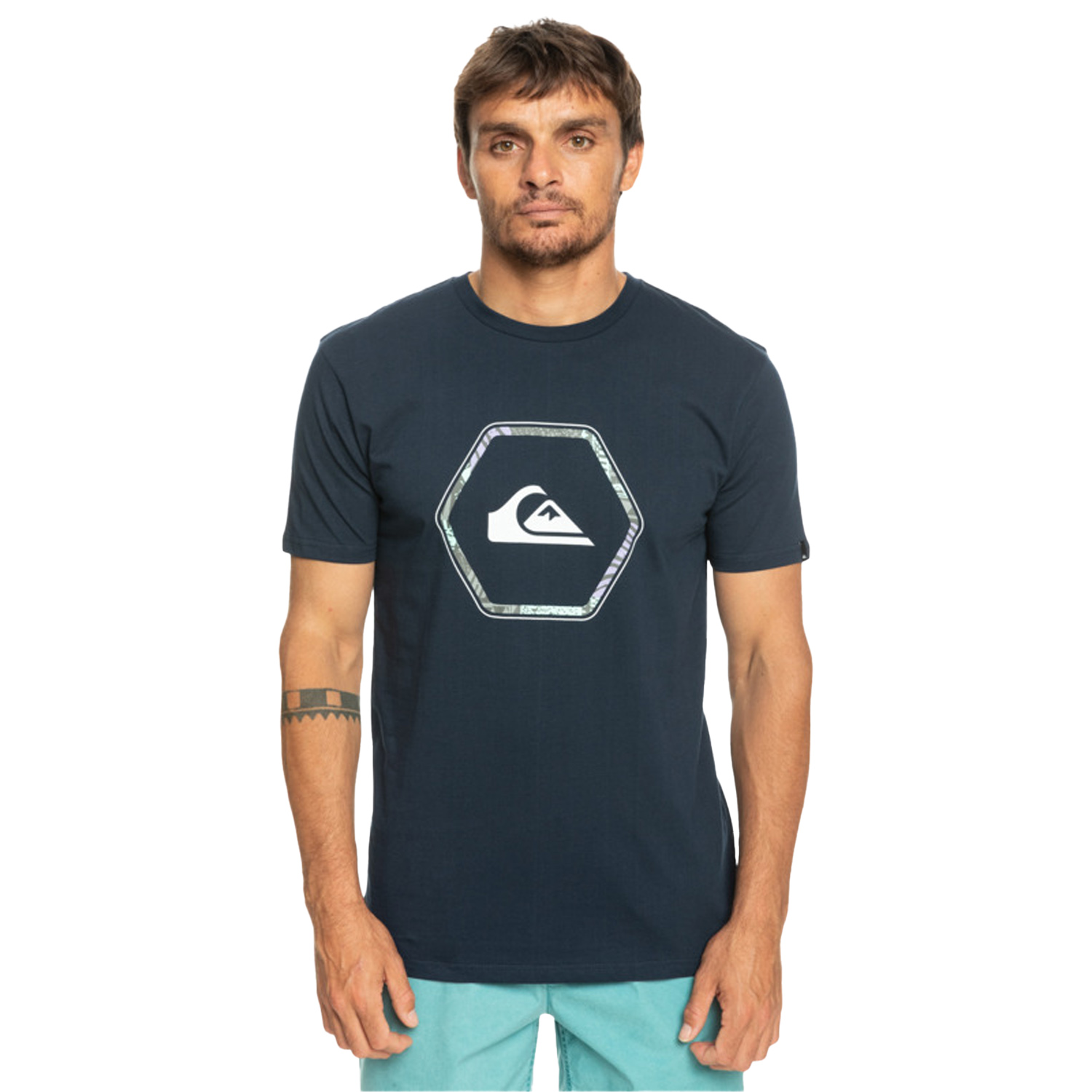  Quiksilver Inshapes Erkek Mavi Tişört