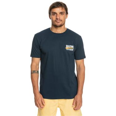  Quiksilver Retrofade Erkek Mavi Tişört