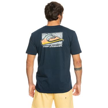  Quiksilver Retrofade Erkek Mavi Tişört