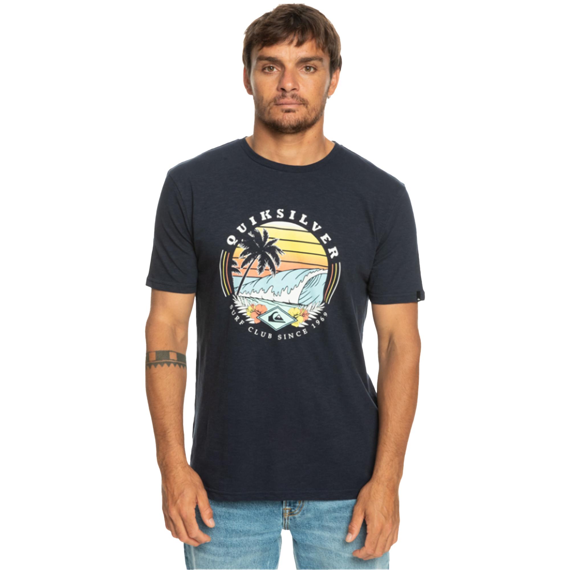 Quiksilver Qssurfclubii Erkek Mavi Tişört