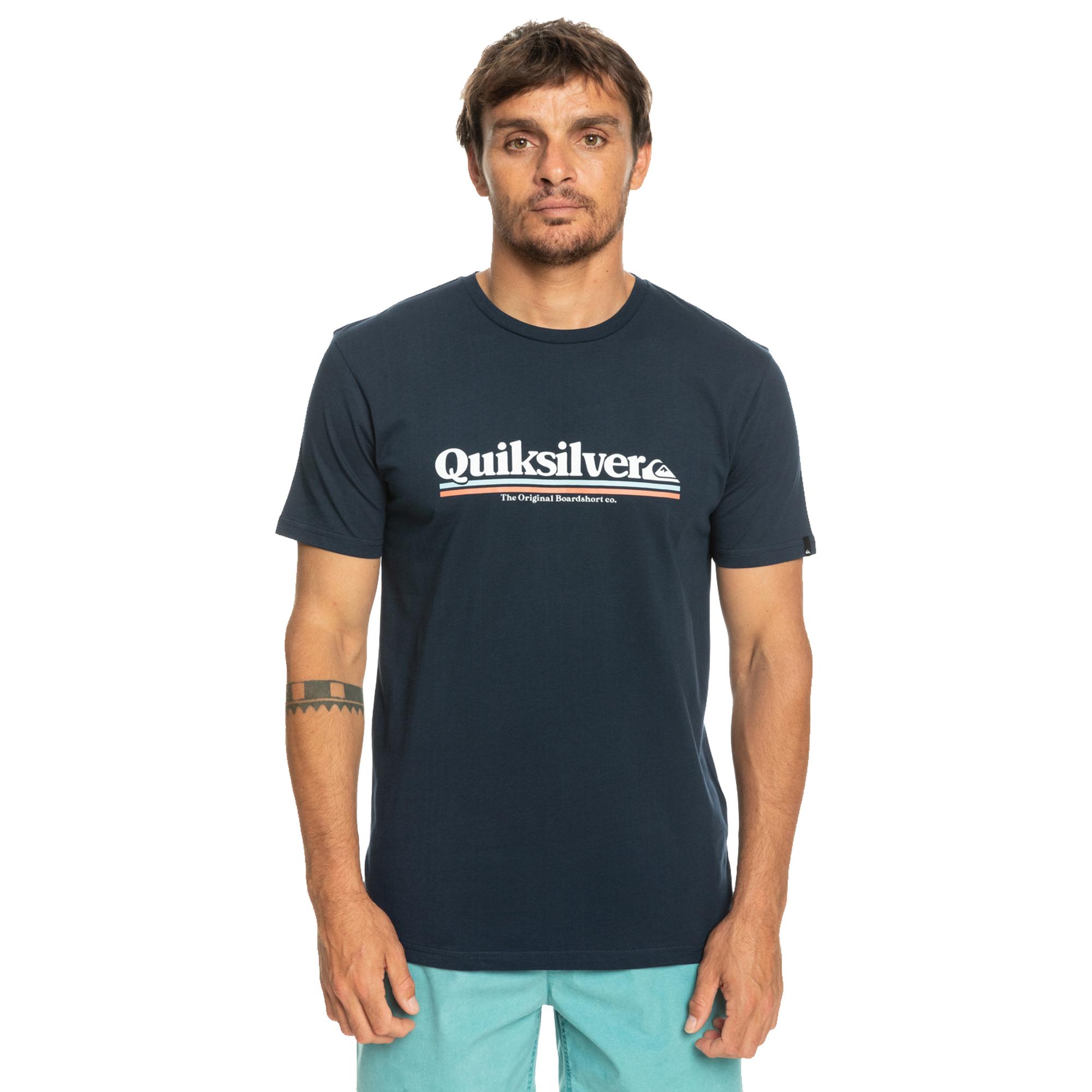 Quiksilver Betweenthelines Erkek Mavi Tişört