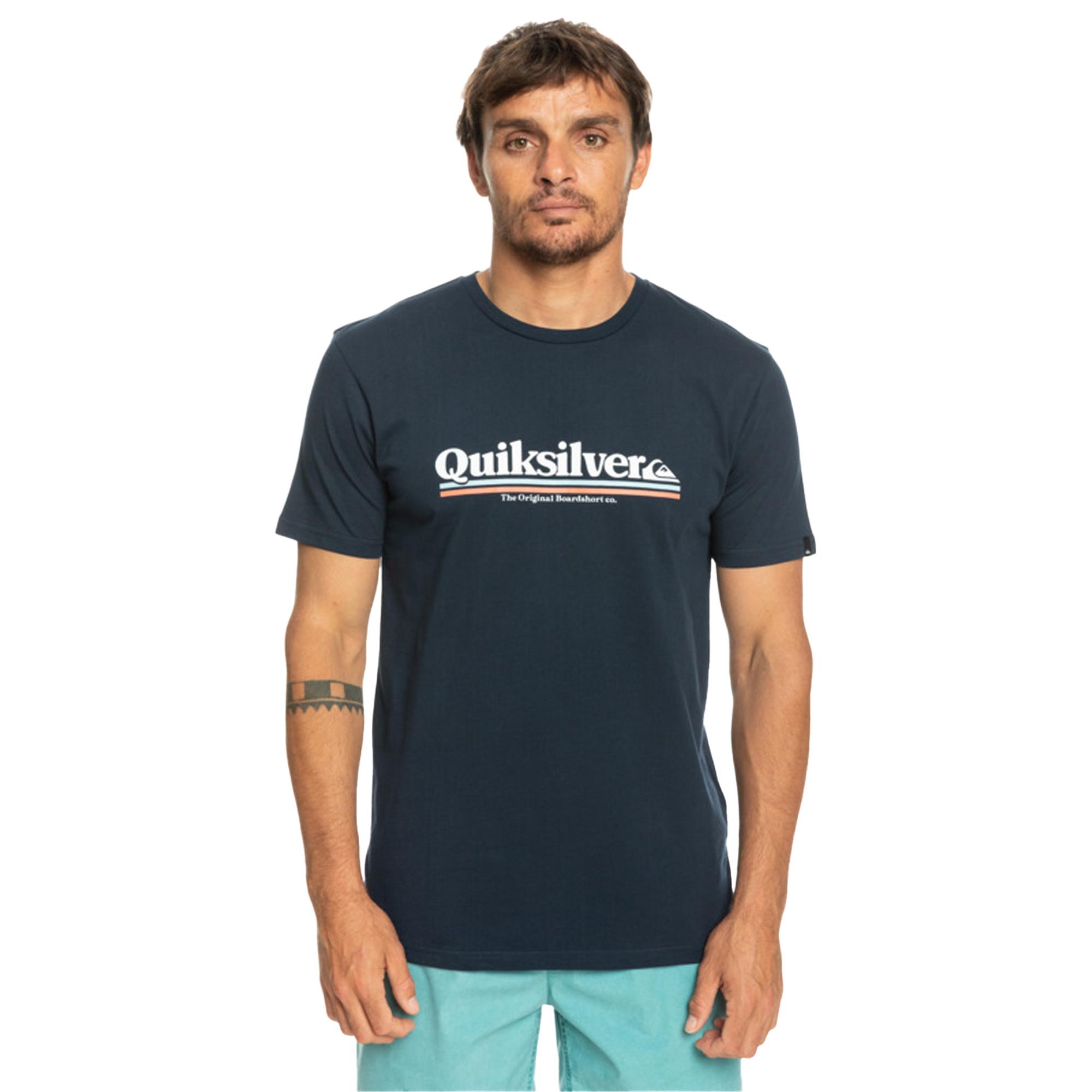 Quiksilver Betweenthelines Erkek Mavi Tişört