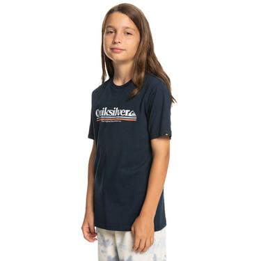  Quiksilver Between The Lines Yth Erkek Çocuk Mavi Tişört