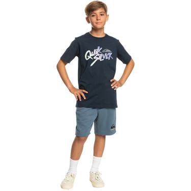  Quiksilver Signaturemove B Erkek Çocuk Mavi Tişört