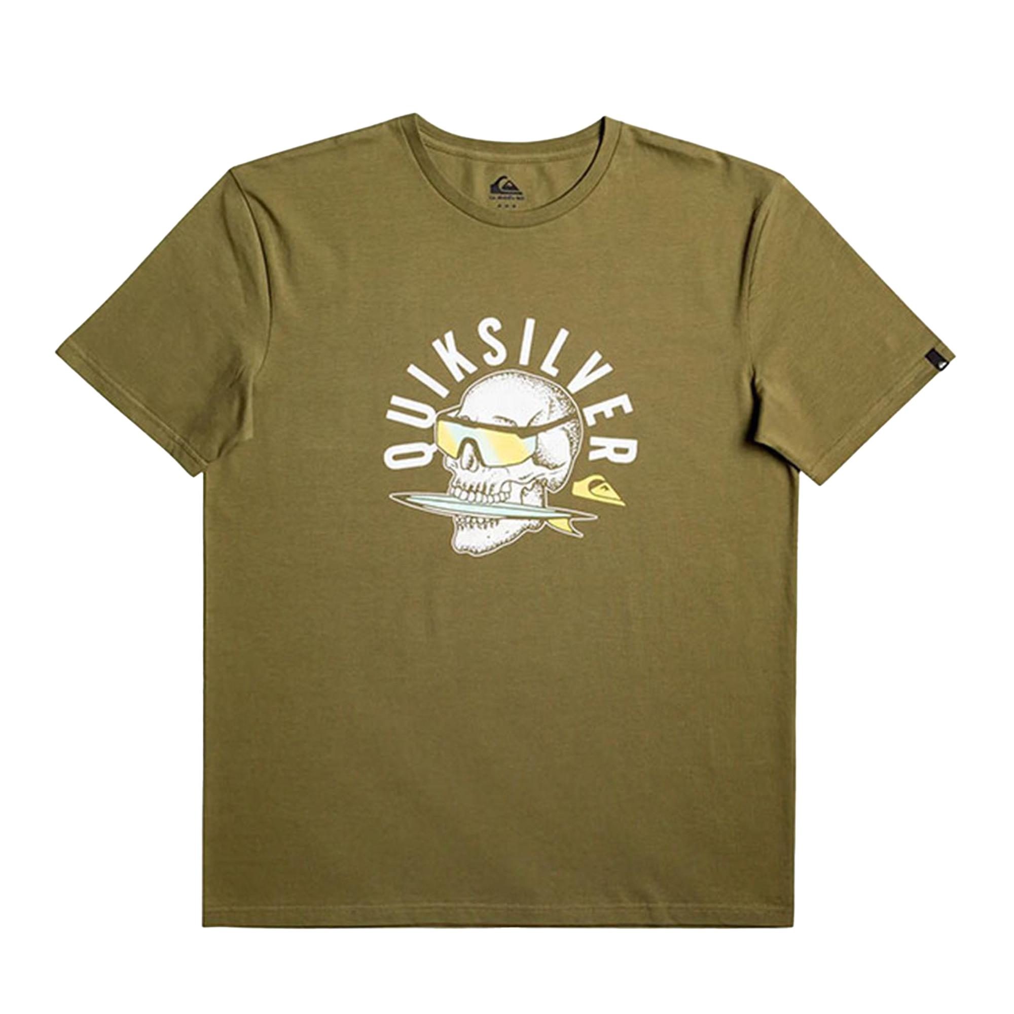 Quiksilver Qsrockinskull Erkek Yeşil Tişört