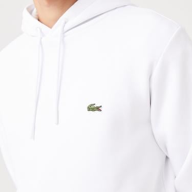  Erkek Classic Fit Kapüşonlu Beyaz Sweatshirt