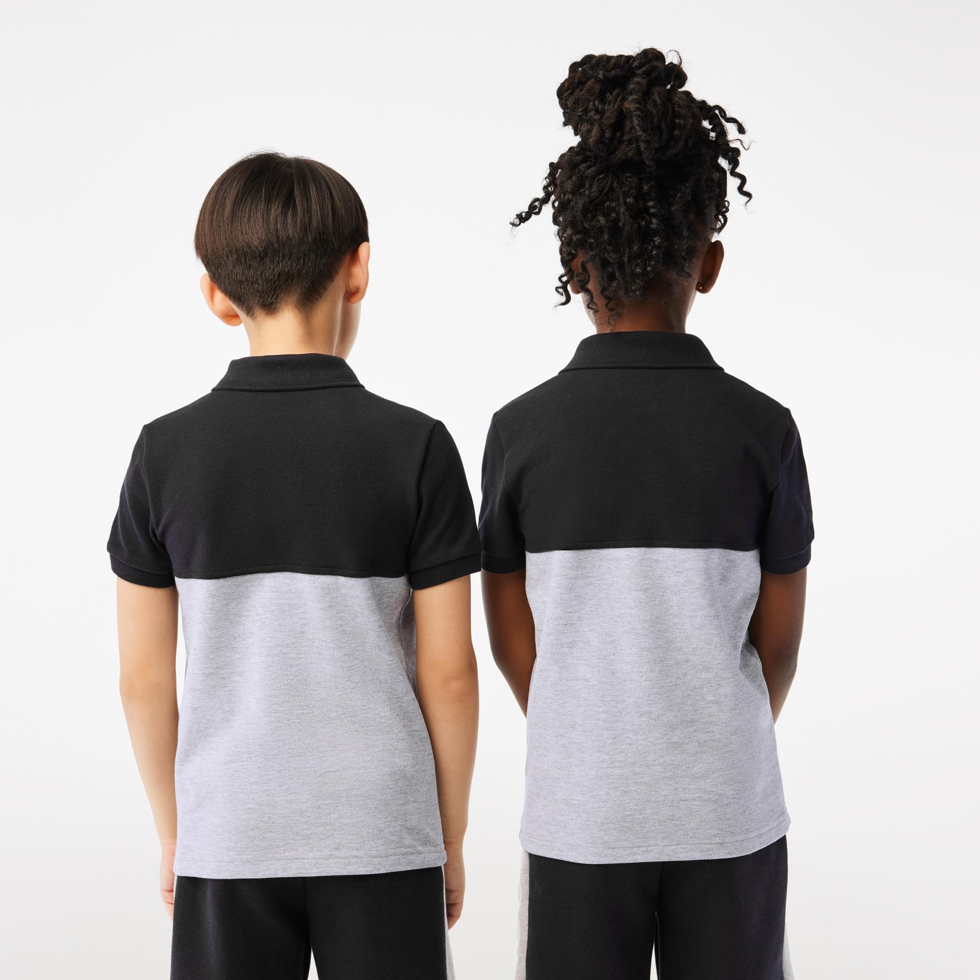 Lacoste Çocuk Renk Bloklu Gri Polo