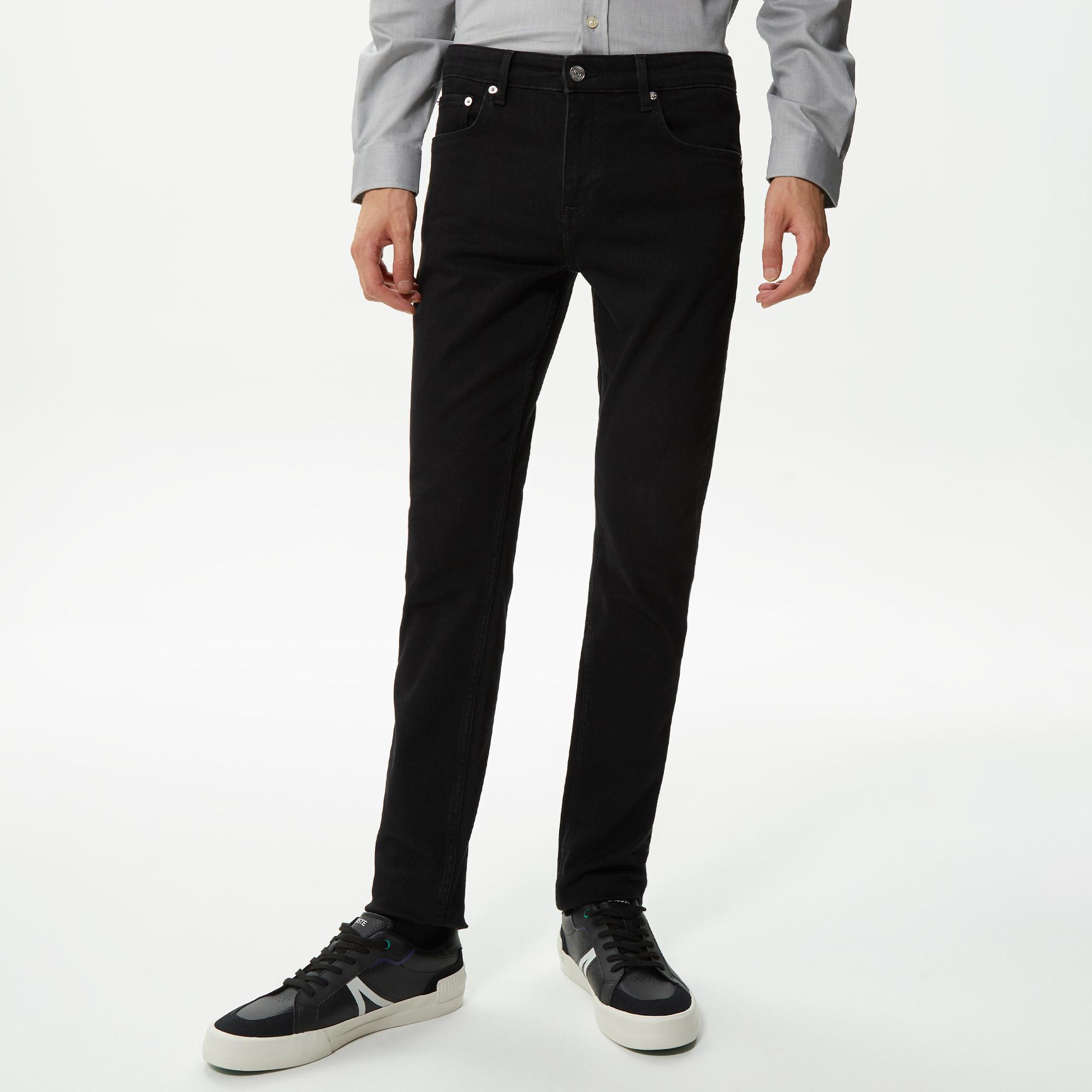 Erkek Slim Fit Siyah Jean Pantolon