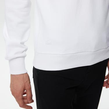  Erkek Regular Fit Bisiklet Yaka Baskılı Beyaz Sweatshirt