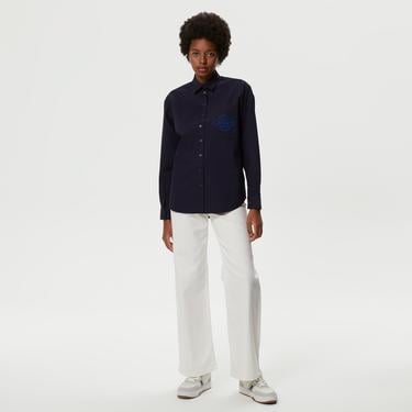  Kadın Relaxed Fit Lacivert Gömlek