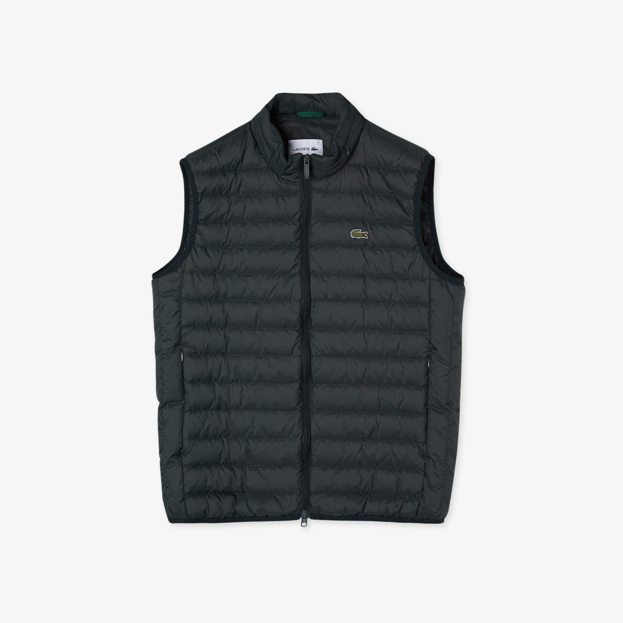 Erkek Dik Yaka Kapitone Yeşil Yelek